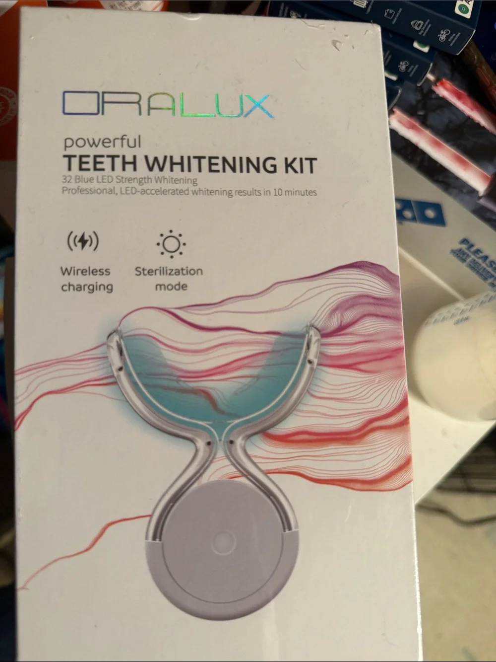 Wireless Charging Teeth Whitening Kit - White/Teal